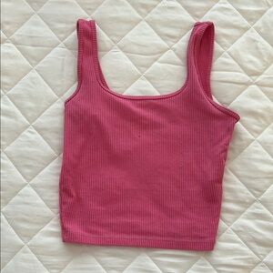 Hollister Pink Ribbed Crop Tank Top